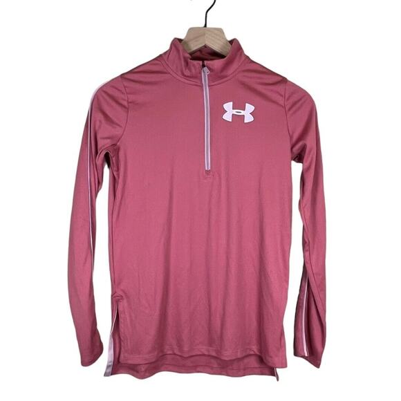 Under Armour Youth Fitted Quarter Zip Pullover Shirt Large Heatgear - Picture 1 of 6